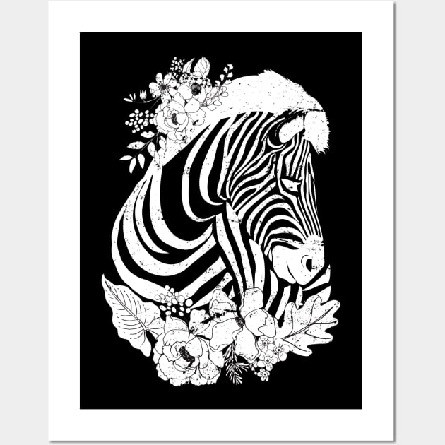 Vintage Flower Zebra Wall Art by shirtsyoulike